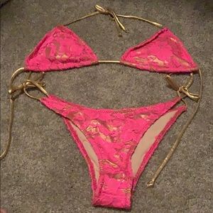 Ravish Sands hot pink Lace Bikini